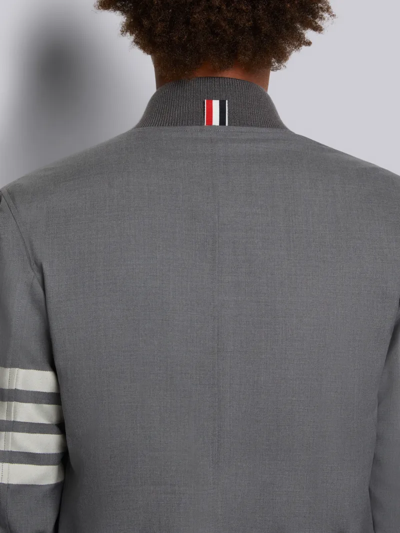 MEDIUM GREY KNIT BLOUSON 4-BAR JACKET