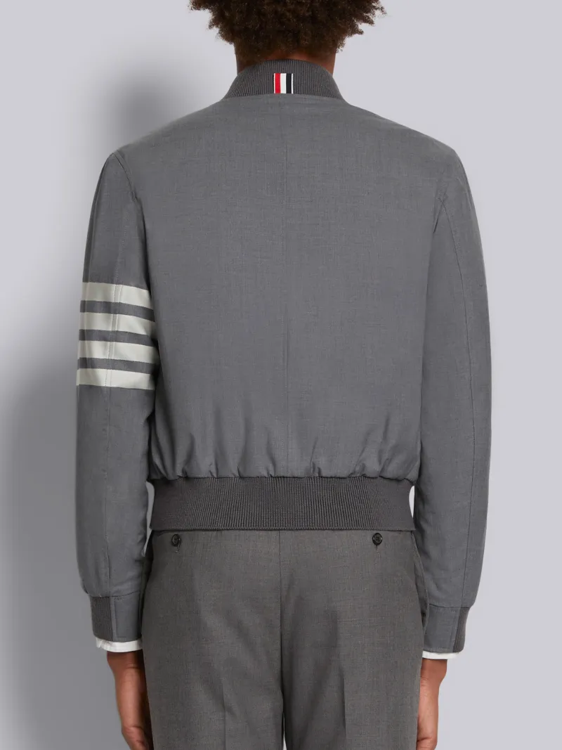 MEDIUM GREY KNIT BLOUSON 4-BAR JACKET