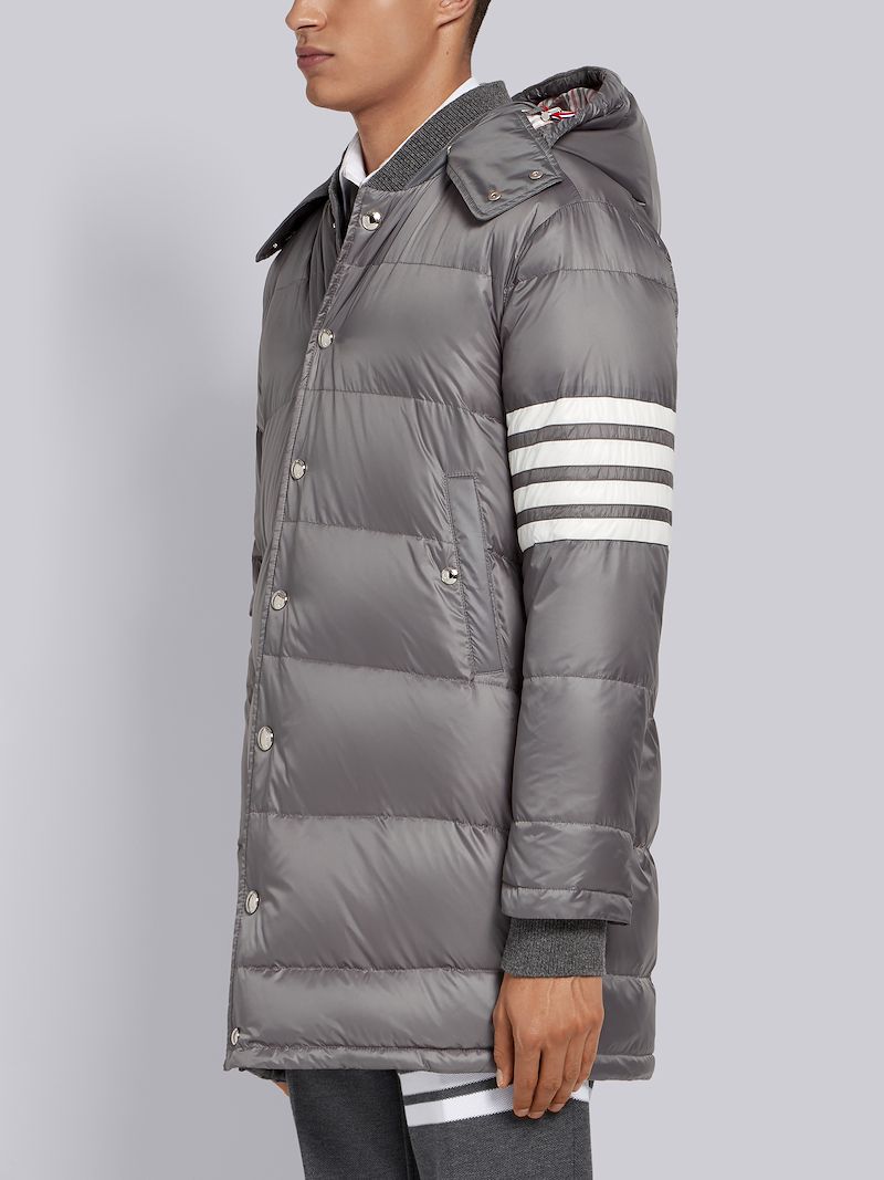 Medium Grey Matte Nylon 4-Bar Down Coat