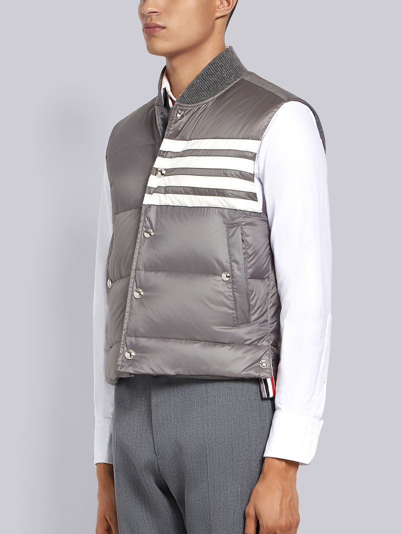 Medium Grey Matte Nylon 4-Bar Down Vest