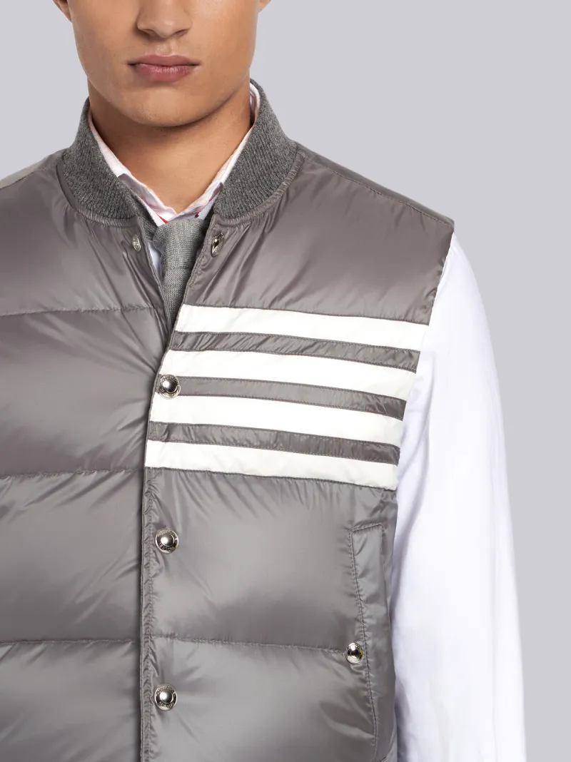 Medium Grey Matte Nylon 4-Bar Down Vest