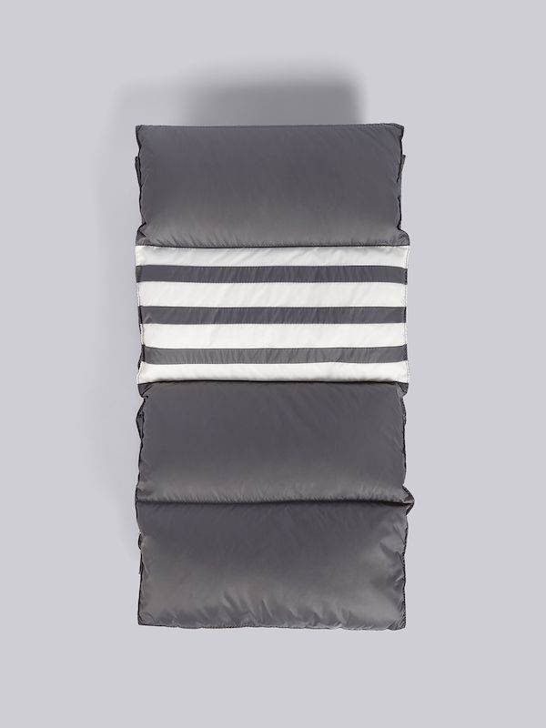 Medium Grey Matte Nylon Down Filled 4-Bar Scarf