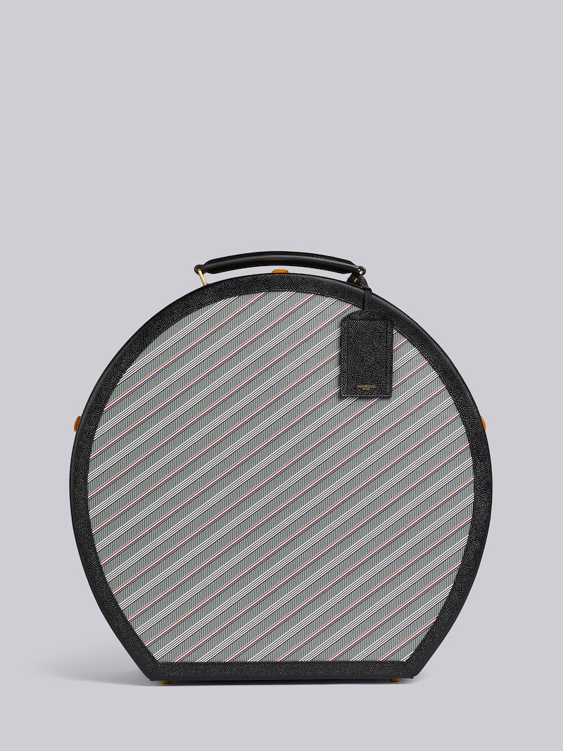 Medium Grey Monogram Coated Canvas Leather Frame Hat Box