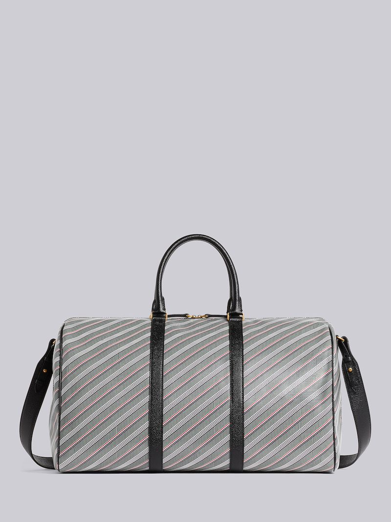 Medium Grey Monogram Coated Canvas Leather Shoulder Strap Holdall Bag