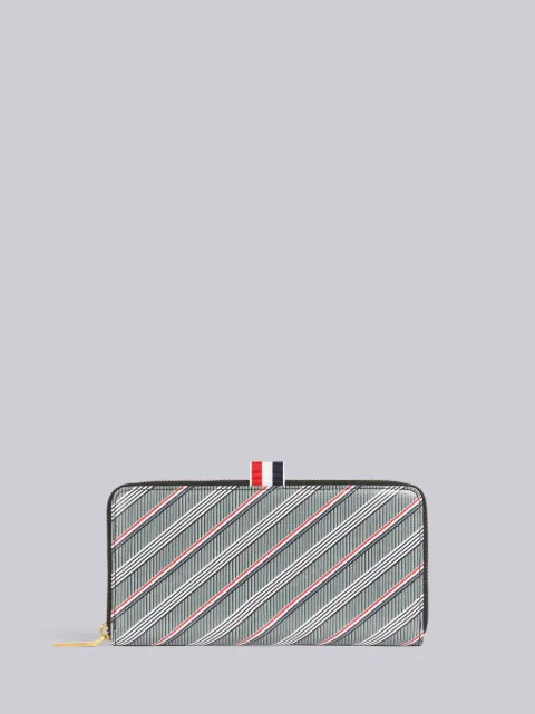 grey zip around purse