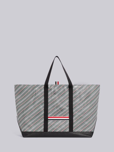 Medium Grey Monogram Coated Canvas Hector Bag | Thom Browne