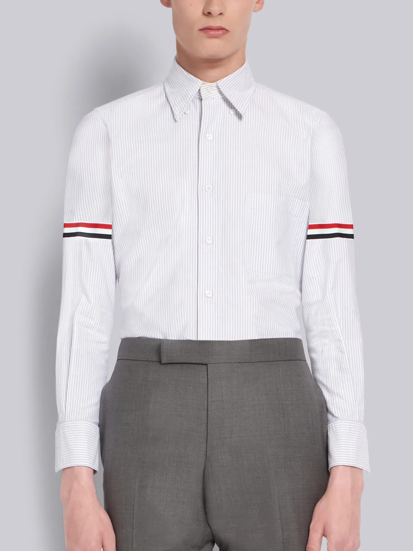 thom browne grosgrain armband oxford shirt