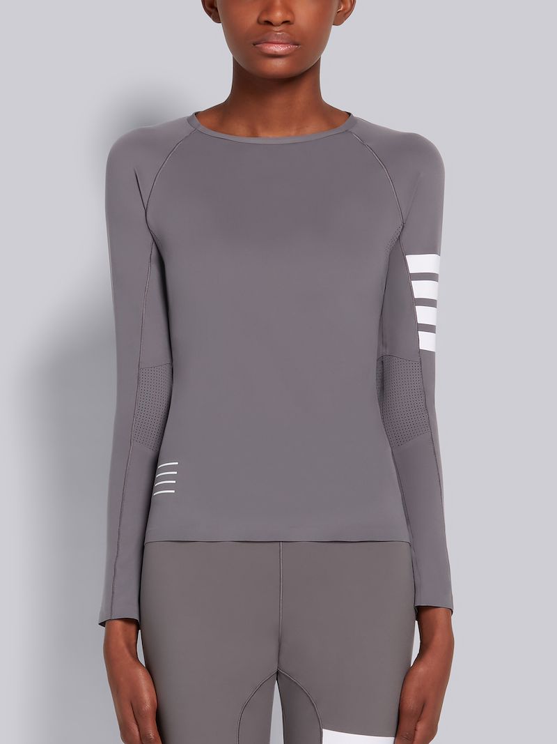 Medium Grey Piece-dyed Interlock 4-Bar Compression Tee