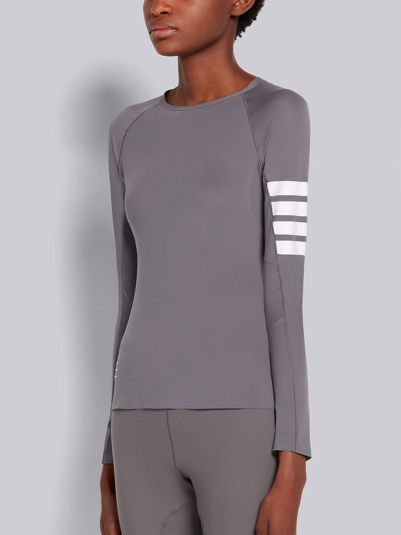 Medium Grey Piece-dyed Interlock 4-Bar Compression Tee