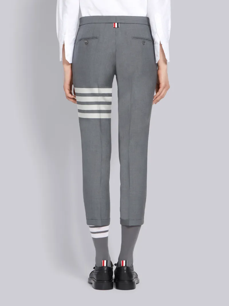 Medium Grey Plain Weave Skinny 4-Bar Trouser