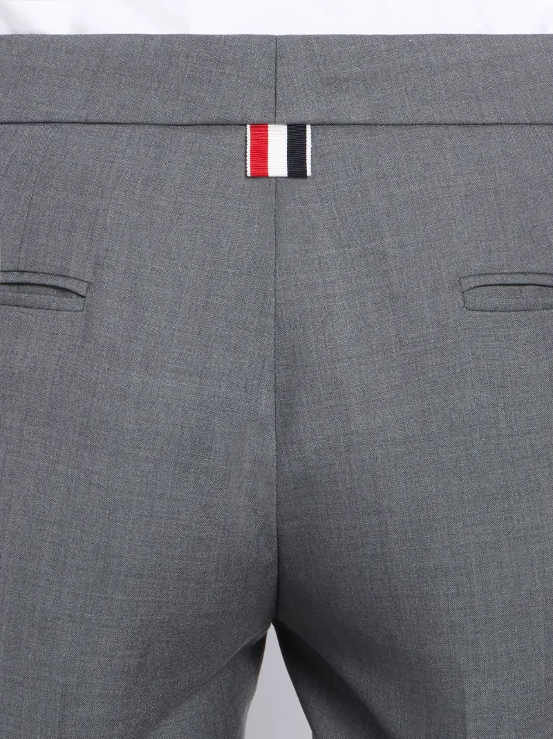 Medium Grey Plain Weave Skinny 4-Bar Trouser