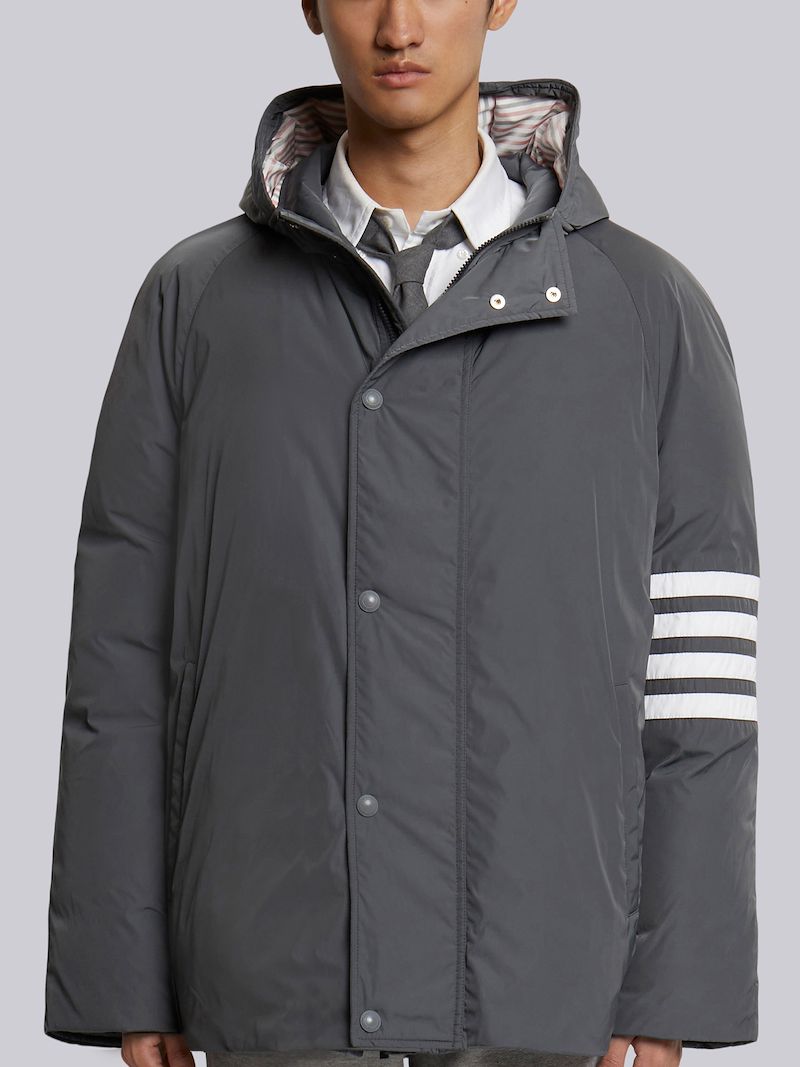 Medium Grey Poly Twill 4-bar Sideline Football Parka