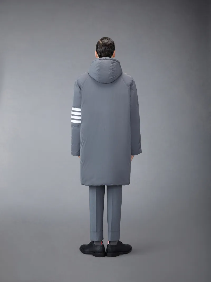 Medium Grey Poly Twill Downfill Hooded Football 4-Bar Parka Medium Grey Poly Twill Downfill Hooded Football 4-Bar Parka