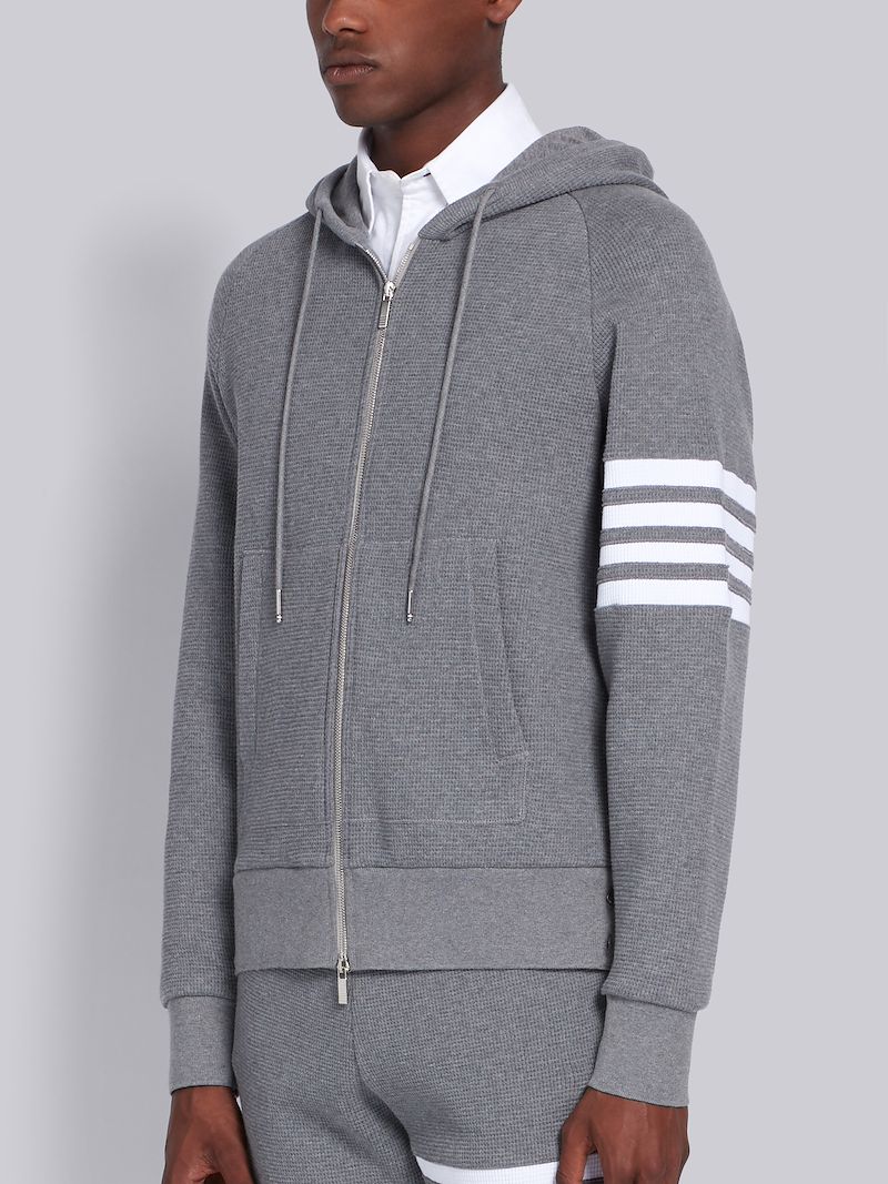 Medium Grey Raglan Sleeve 4-Bar Hoodie