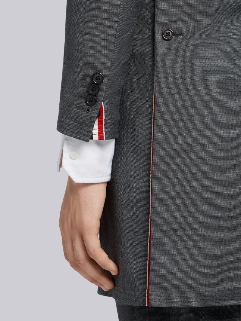 Medium Grey School Uniform Step Twill High Armhole Chesterfield Overcoat