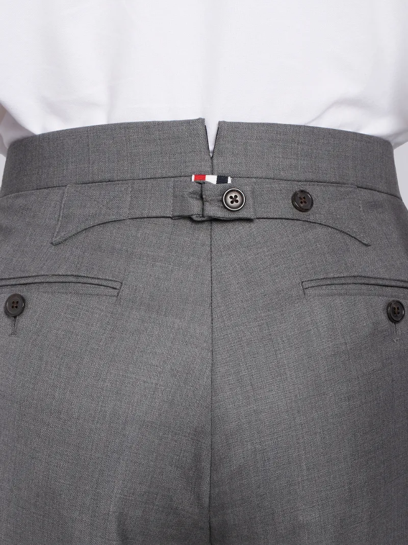 Medium Grey Super 120's Twill Classic Backstrap Short