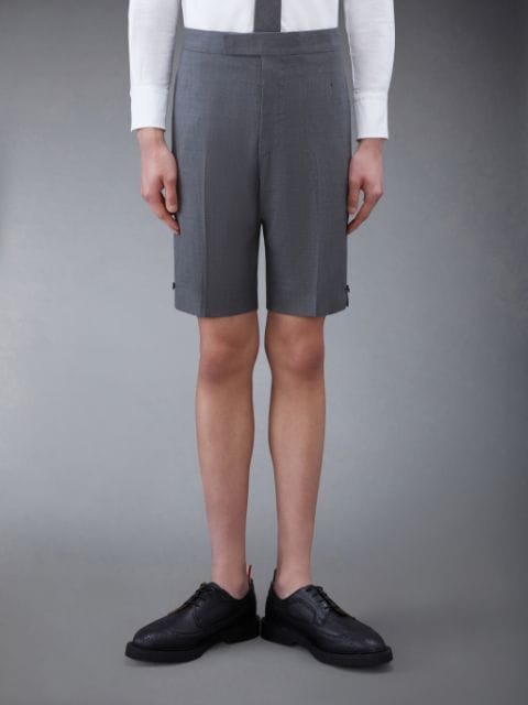 Navy Plain Weave Suiting 4-Bar Shorts | Thom Browne