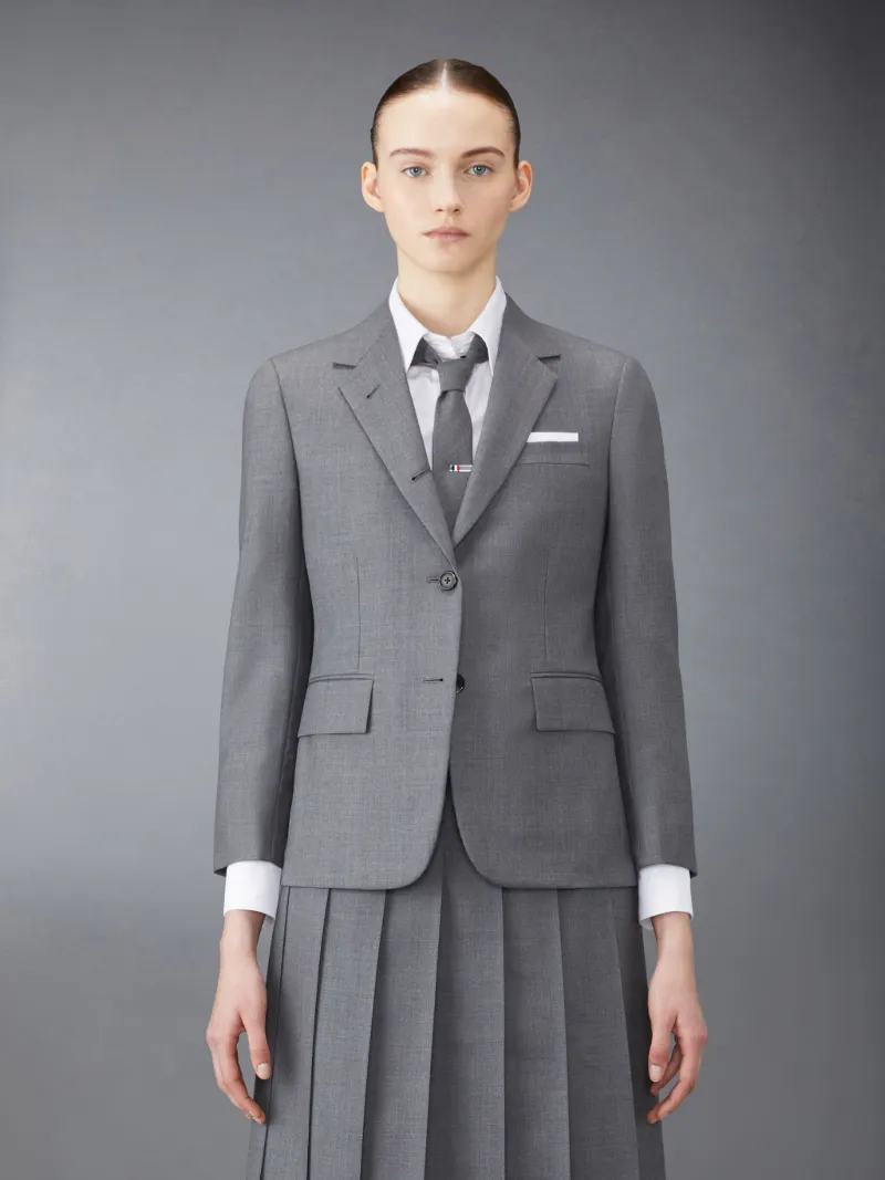 Medium Grey Super 120s Twill Classic Jacket Medium Grey Super 120s Twill Classic Jacket