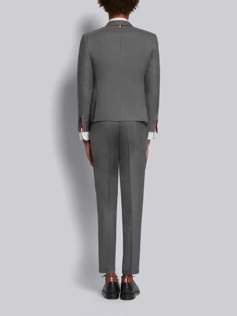 Medium Grey Super 120s Twill High Armhole Suit With Tie And Low Rise Skinny Trouser