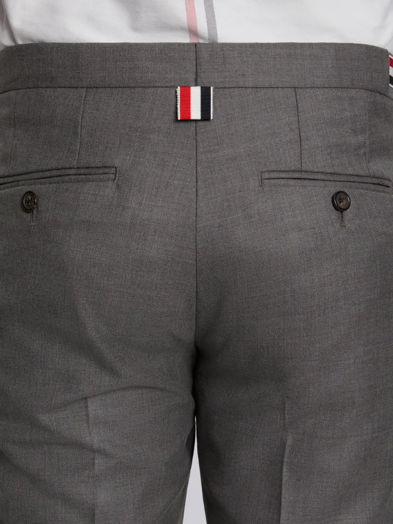 Medium Grey Super 120s Twill Low Rise Skinny Side Tab Trouser