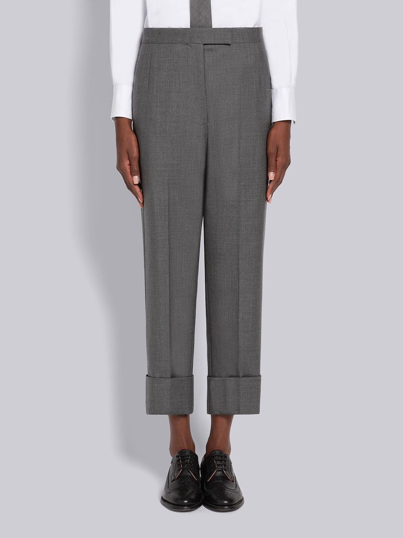 Medium Grey Super 120's Twill Menswear Fit Classic Trouser