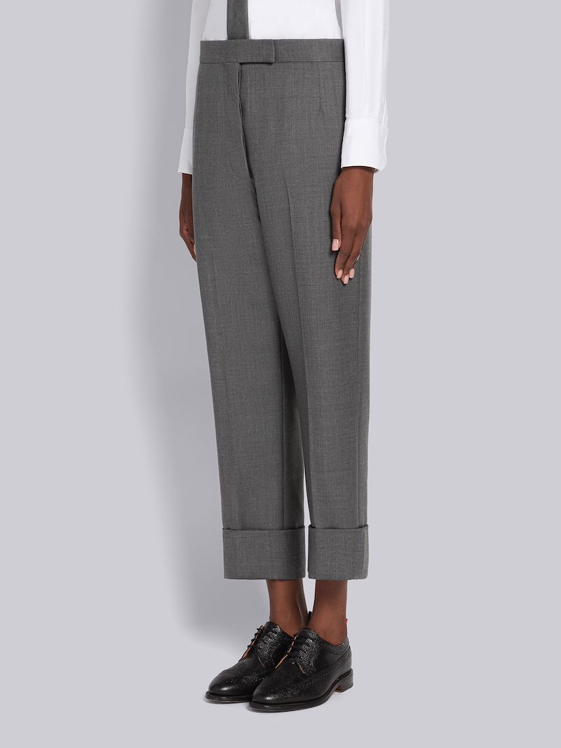 Medium Grey Super 120's Twill Menswear Fit Classic Trouser