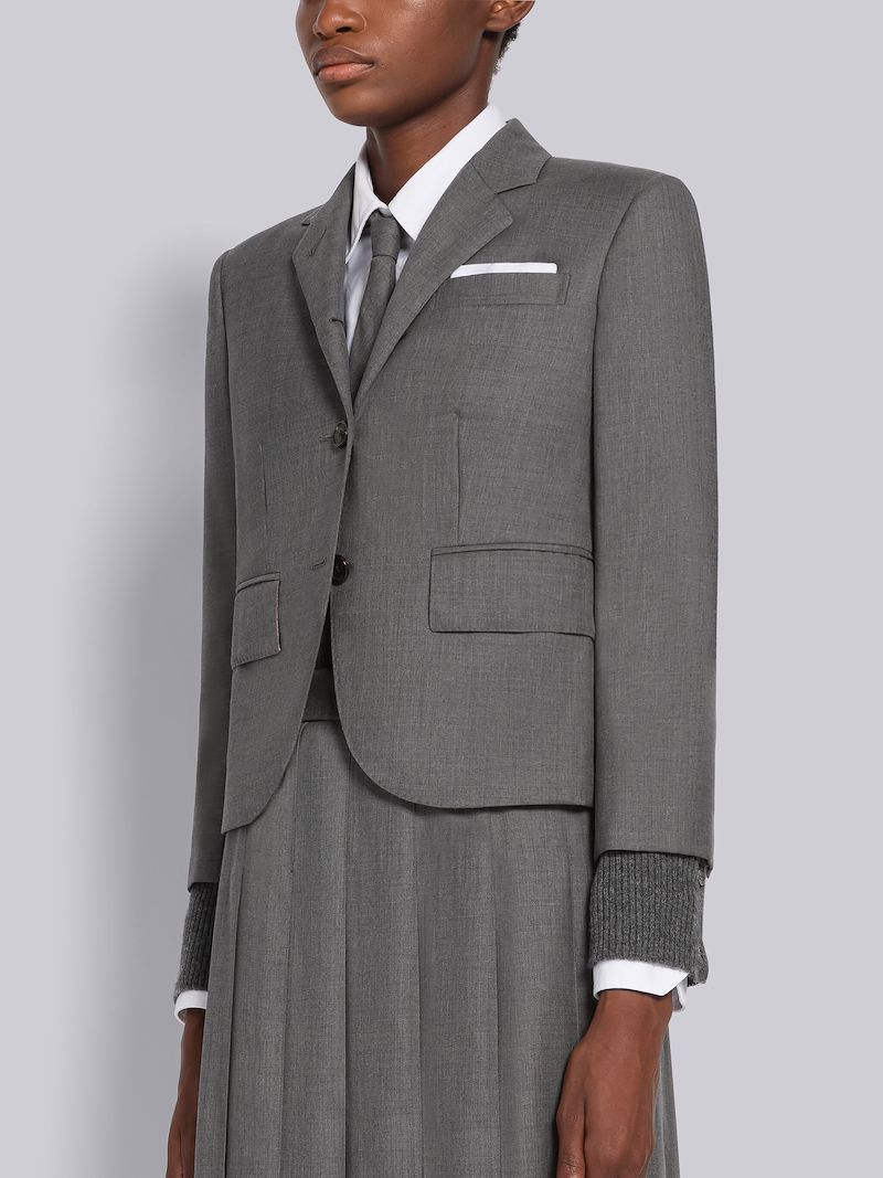 MEDIUM GREY SUPER 120S TWILL WOOL HIGH ARMHOLE JACKET