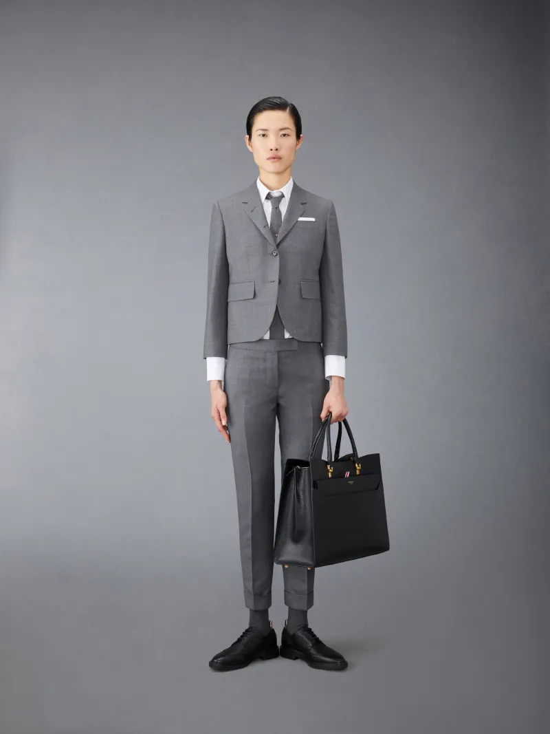 MEDIUM GREY SUPER 120S TWILL WOOL HIGH ARMHOLE JACKET MEDIUM GREY SUPER 120S TWILL WOOL HIGH ARMHOLE JACKET