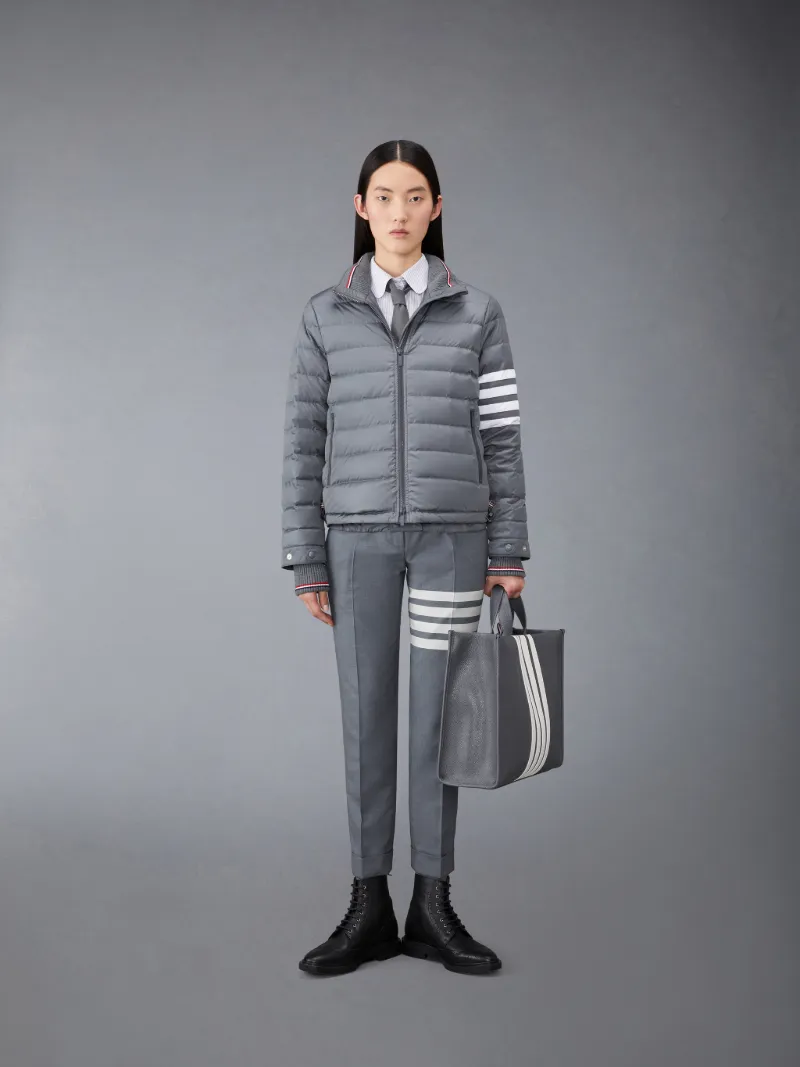 Medium Grey University Stripe Oxford Grosgrain Armband Long Sleeve Shirt Medium Grey University Stripe Oxford Grosgrain Armband Long Sleeve Shirt