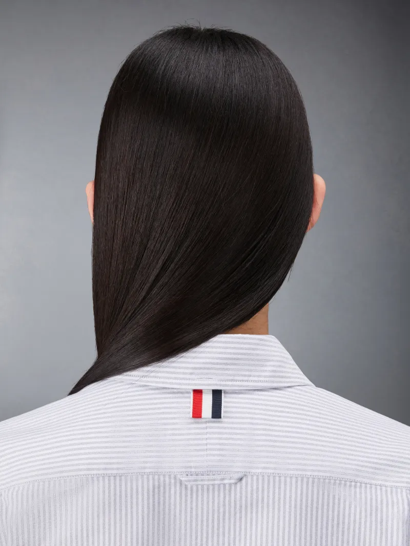 Medium Grey University Stripe Oxford Grosgrain Armband Long Sleeve Shirt Medium Grey University Stripe Oxford Grosgrain Armband Long Sleeve Shirt