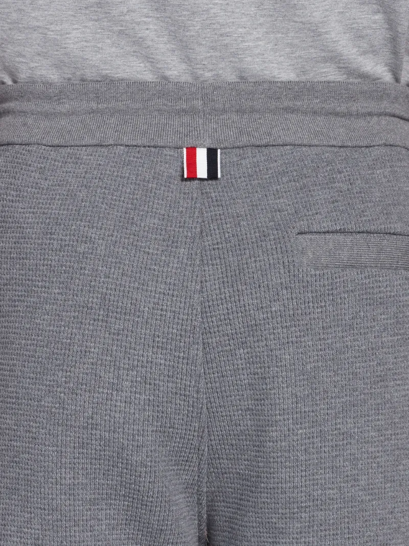 Medium Grey Waffle 4-Bar Stripe Sweatshorts