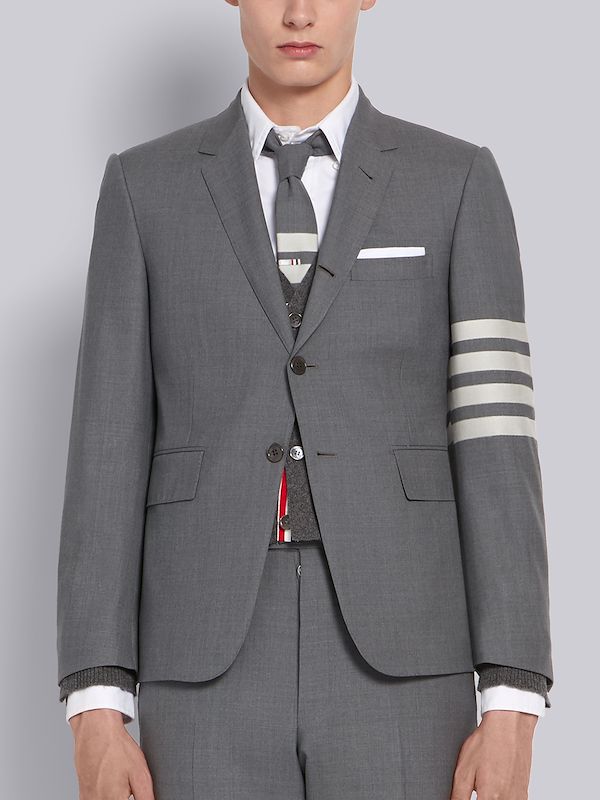 Medium Grey Wool 4-Bar Classic Sport Coat