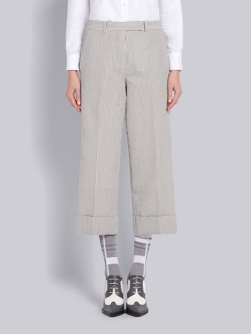 Medium Grey Wool Button Fly Sack Trouser