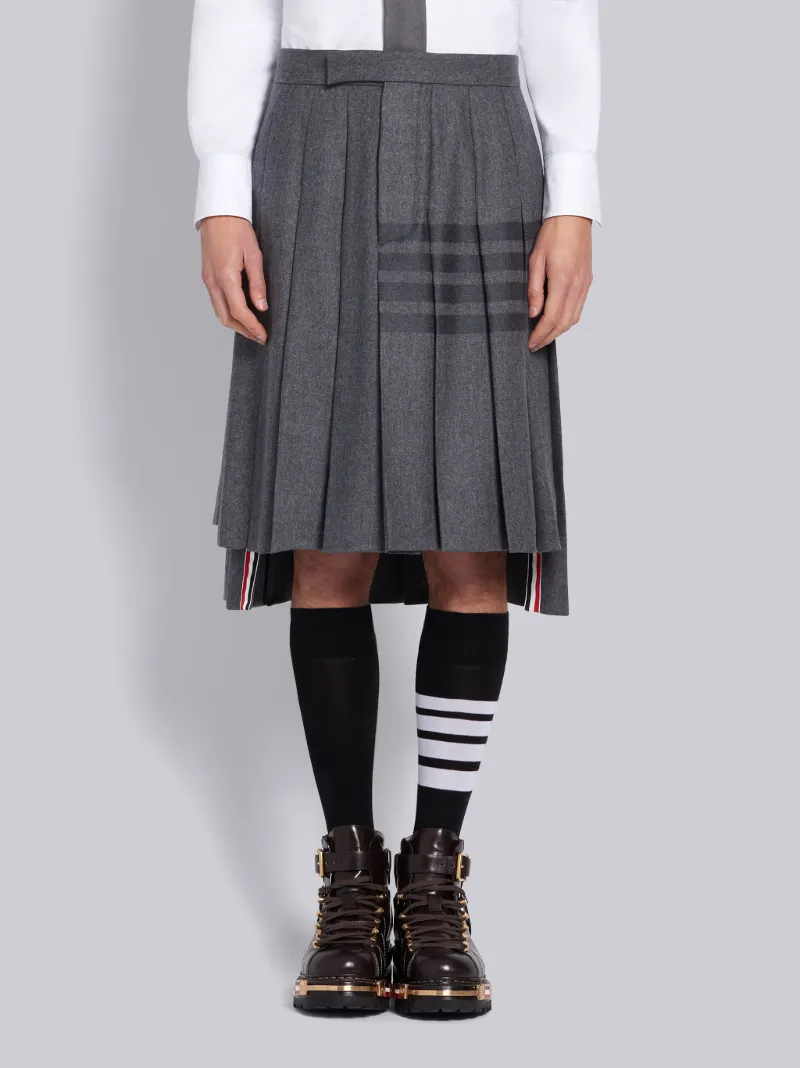 mid length pleated skirts grey