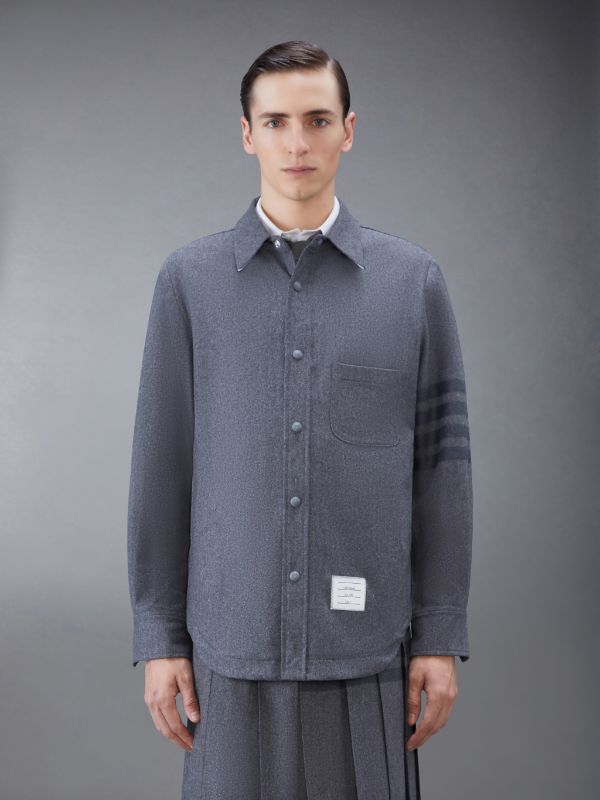 Thom Browne Denim-Tweed Shirt Jacket