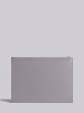 Medium Zipper Document Holder (35X25 Cm) With Red, White And Blue Vertical Stripe In Perforated Pebble Grain & Calf Leather