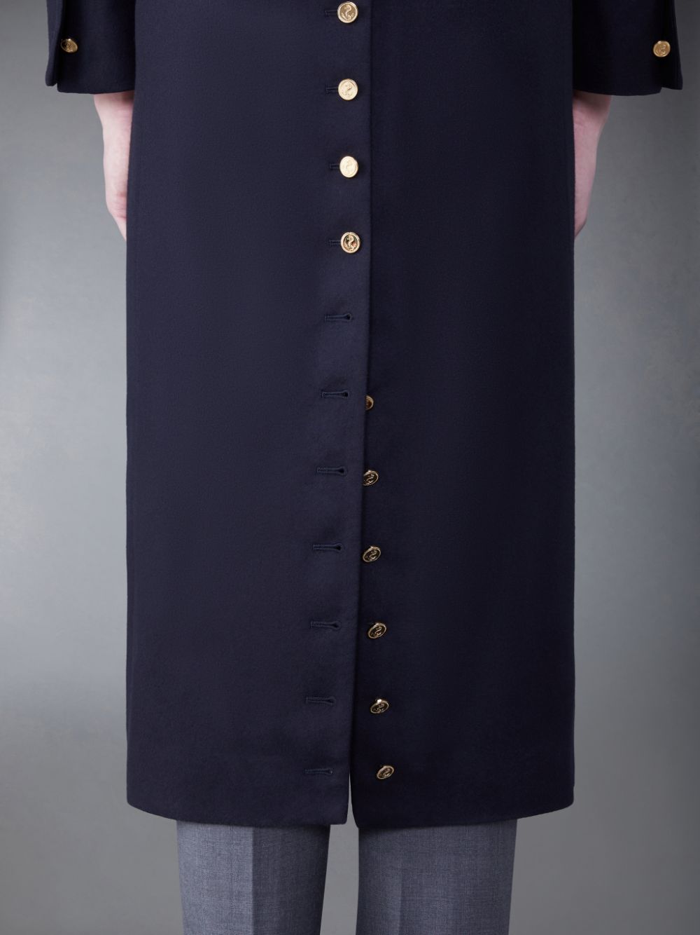 Melton Button Bal Collar Coat | Thom Browne