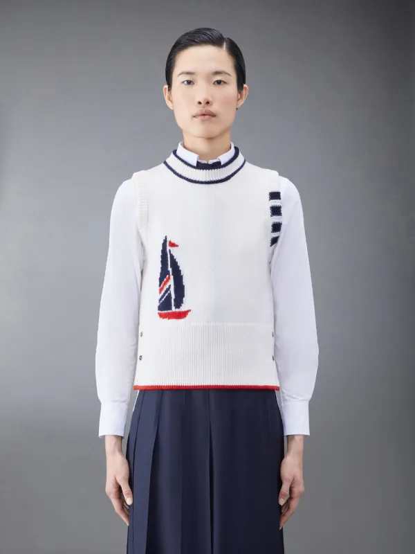 Merino Jersey Sailboat 4-Bar Boxy Shell Top