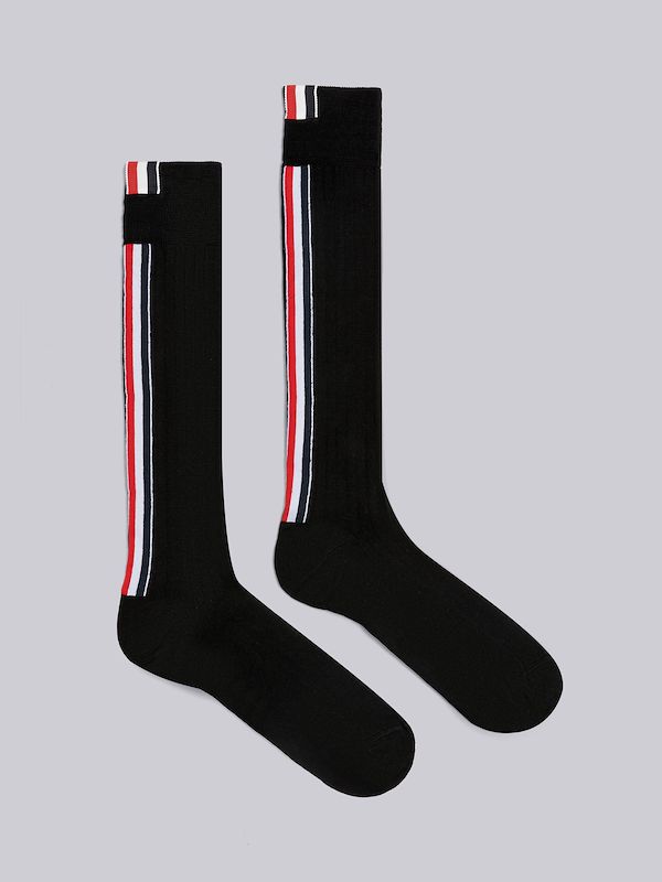 Merino Rib Stripe Over the Calf Socks
