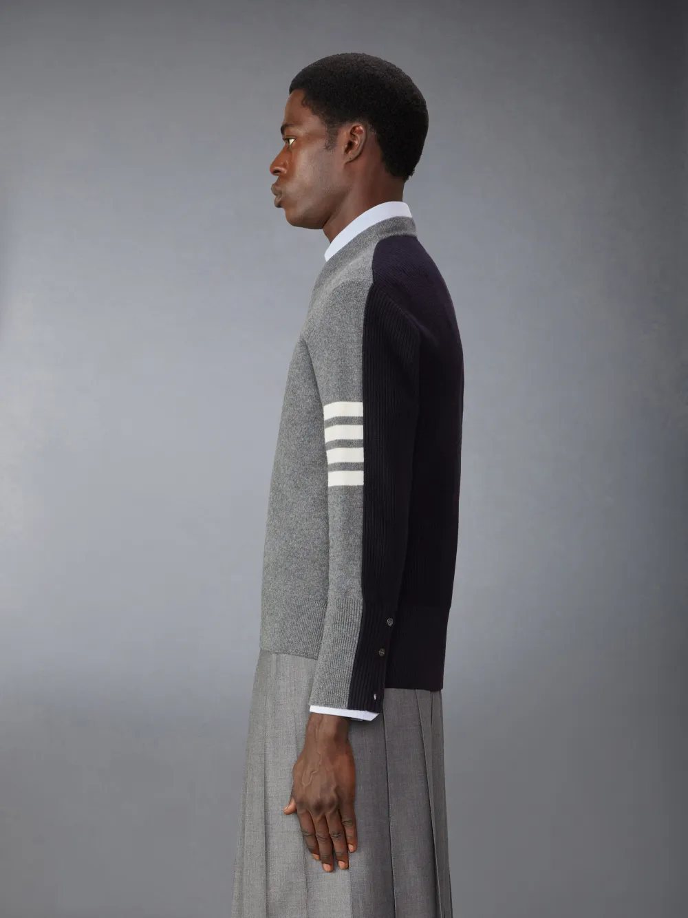 Merino Wool 2 in 1 Half 4-Bar Pullover | Thom Browne