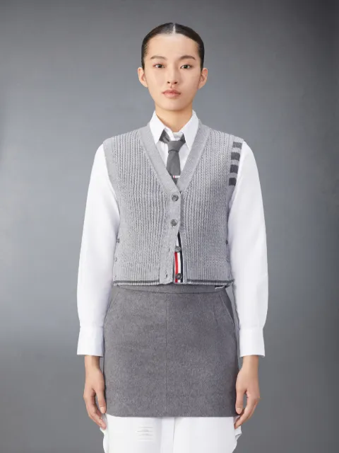 Fine Merino Wool 4-Bar Relaxed Fit Cardigan | Thom Browne