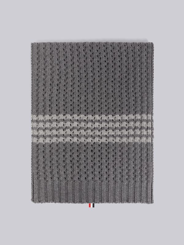 Merino Wool Chunky Pointelle 4-Bar Blanket Scarf