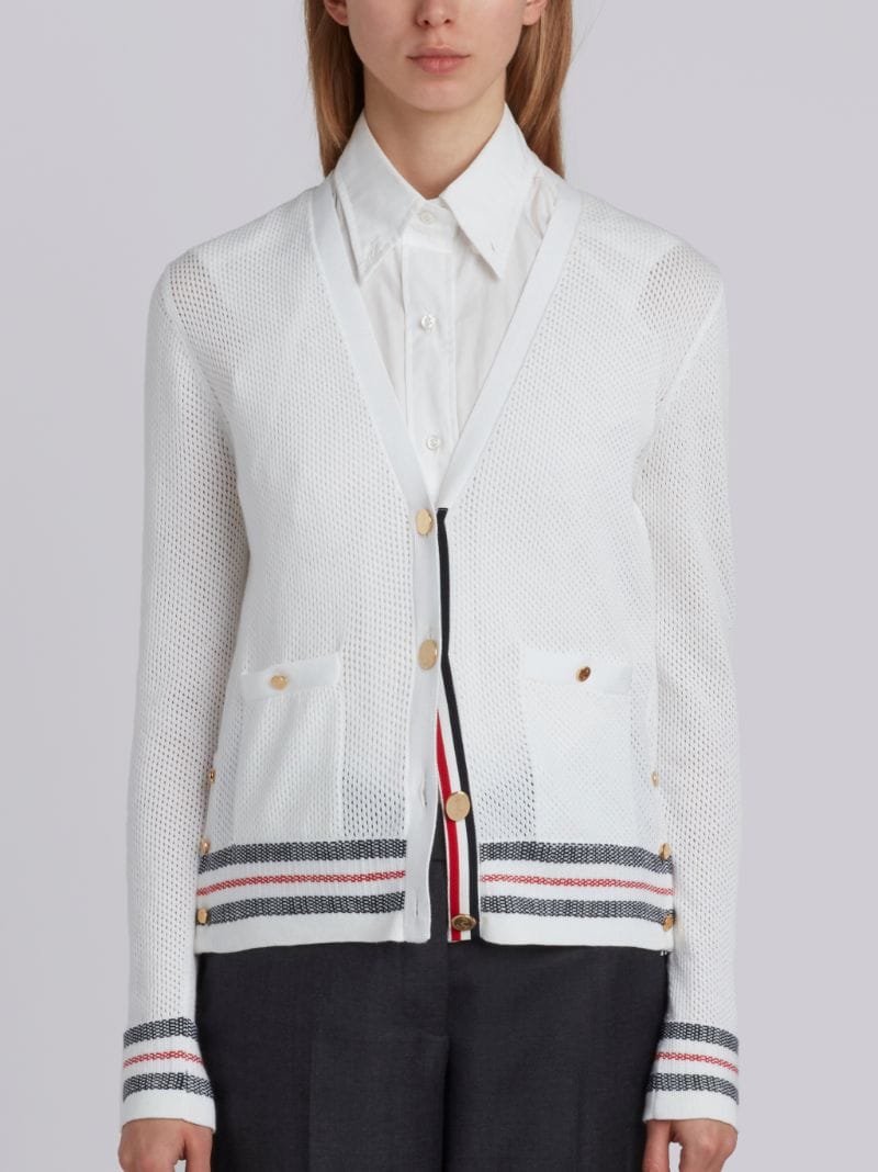 mesh knit cardigan | Thom Browne