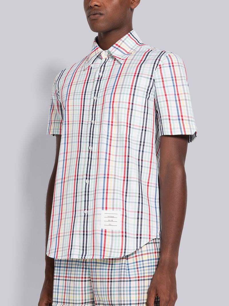 Micro Gingham Oxford Short Sleeve Shirt