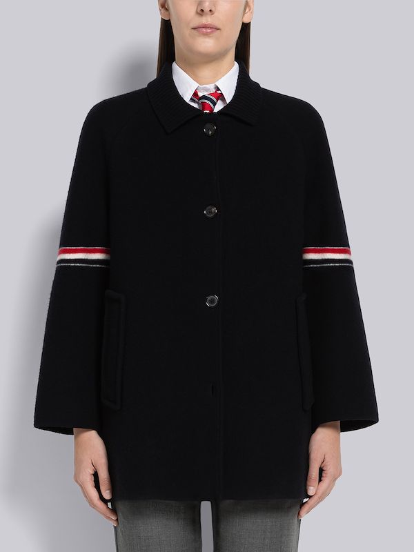 Milano Boiled Wool Cropped Armband Car Coat
