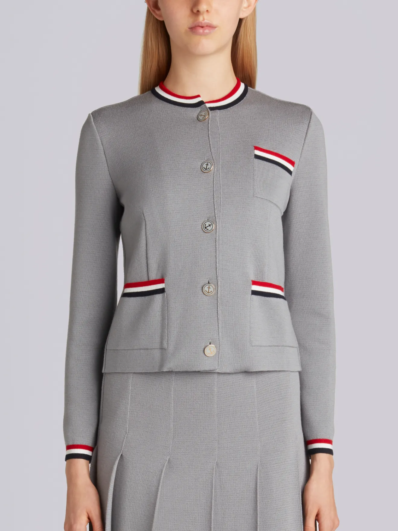 red white blue cardigan