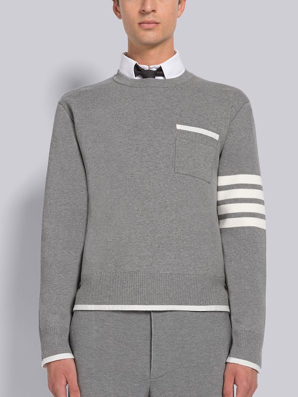 MILANO STITCH TIPPING 4-BAR BOXY CREW NECK PULLOVER