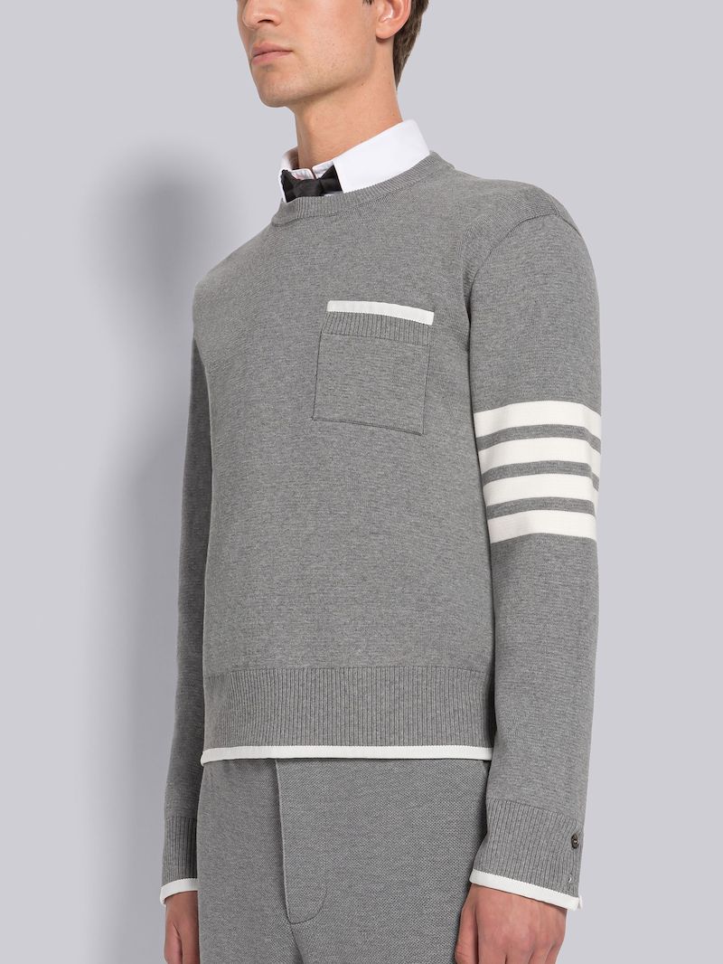 MILANO STITCH TIPPING 4-BAR BOXY CREW NECK PULLOVER