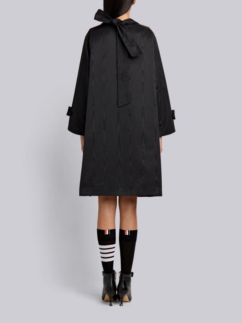 Moire Tracee Bow Back Overcoat