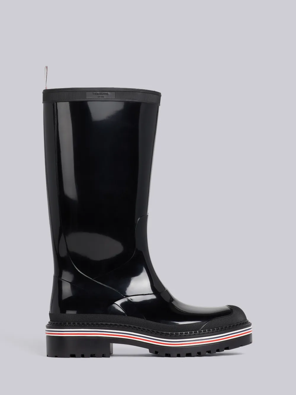 Molded Rubber Stripe Mid Calf Rain Boot | Thom Browne
